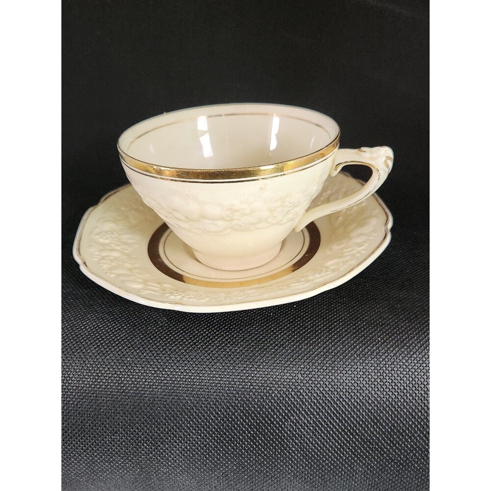 Vintage Wedgewood Florentine Embossed Tea Cup & Saucer Set. Old and rare